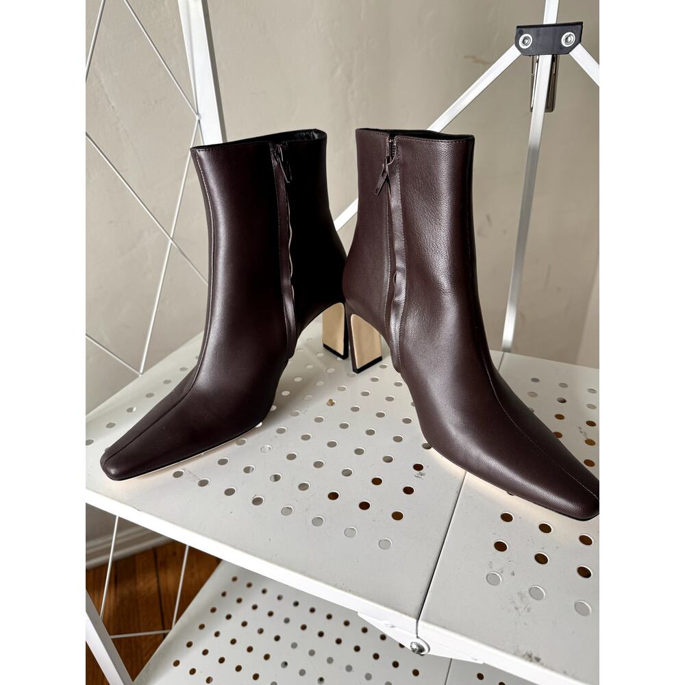 New STAUD Wally leather ankle boots in Espresso brown 39 1/2 - Picture 5 of 8